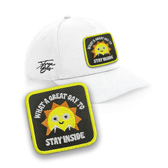 Great Day Hat Embroidered Patch Outdoor Hat Black, White, Grey