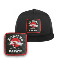 Miyagi Do Trucker Hat Embroidered Patch Snapback Trucker Cap Black, White, Grey