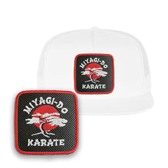 Miyagi Do Trucker Hat Embroidered Patch Snapback Trucker Cap Black, White, Grey