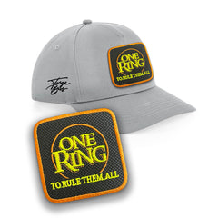 One Ring LOTR Cap Embroidered Patch Rule them all Black, White, Grey