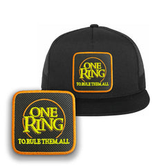 One Ring Trucker Hat Embroidered LOTR Snapback Trucker Cap Black, White, Grey