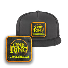 One Ring Trucker Hat Embroidered LOTR Snapback Trucker Cap Black, White, Grey