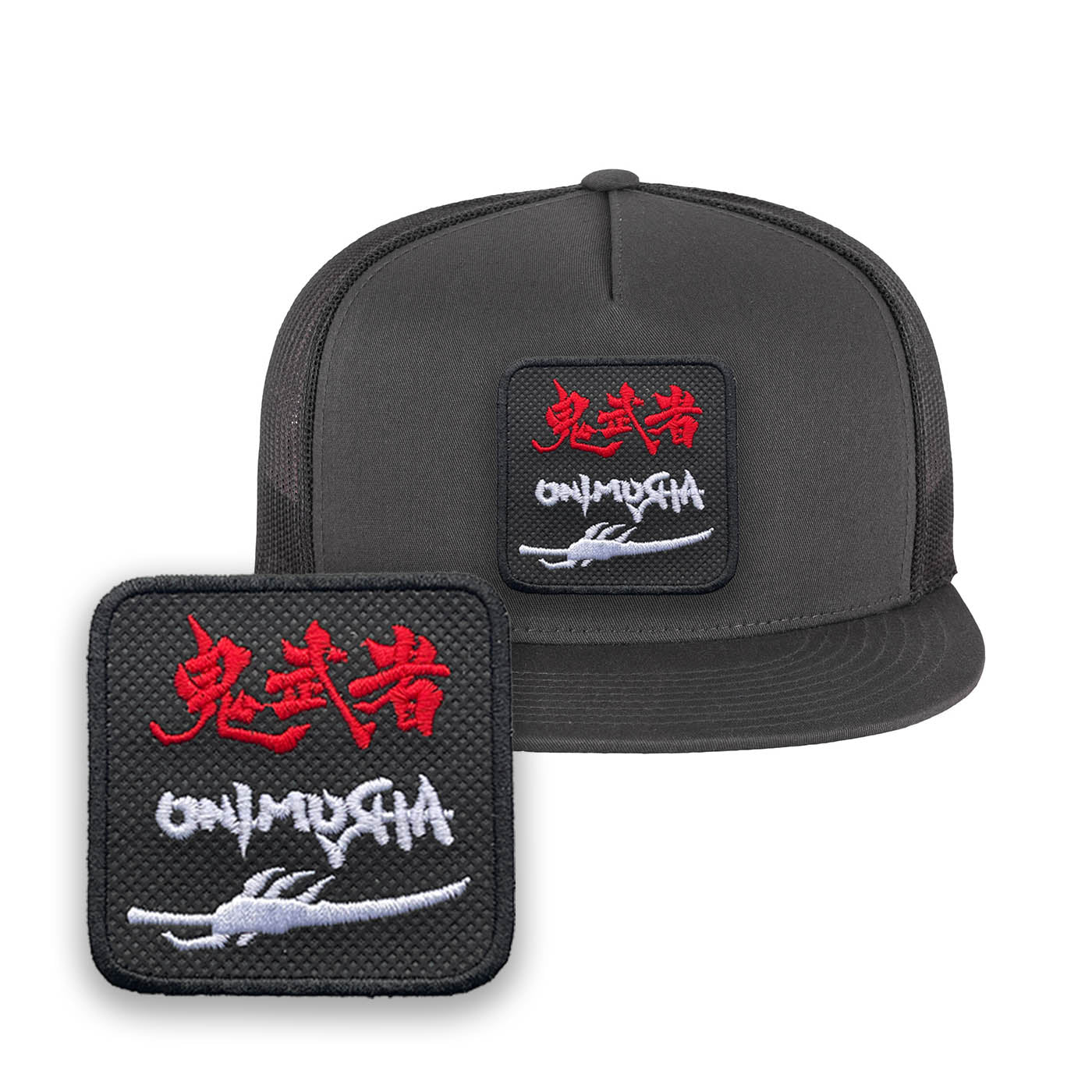 Onimusha Embroidered Hat Classic Trucker Mesh Grey Cap