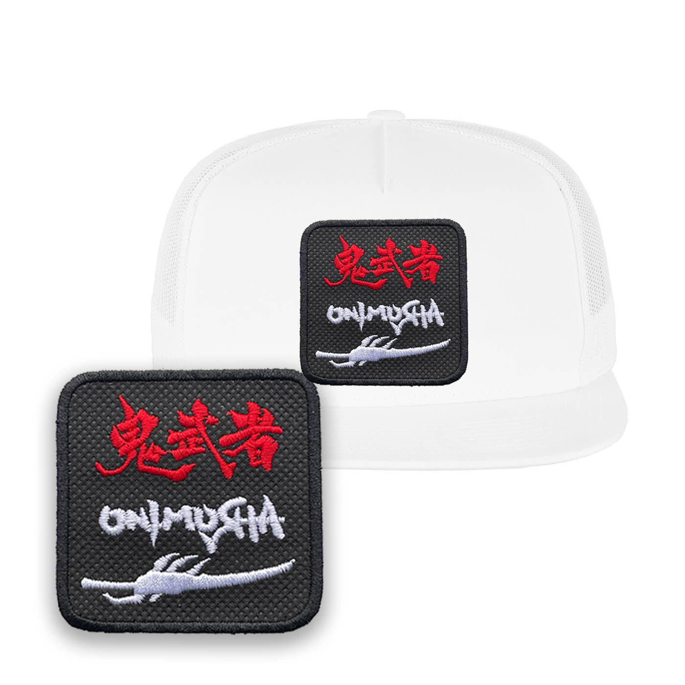 Onimusha Embroidered Hat Classic Trucker Mesh White Cap