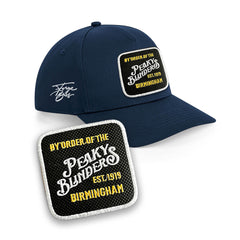 Peaky Blinders Birmingham Cap - Embroidered Patch Hat, Black/White/Grey by Forge Bros