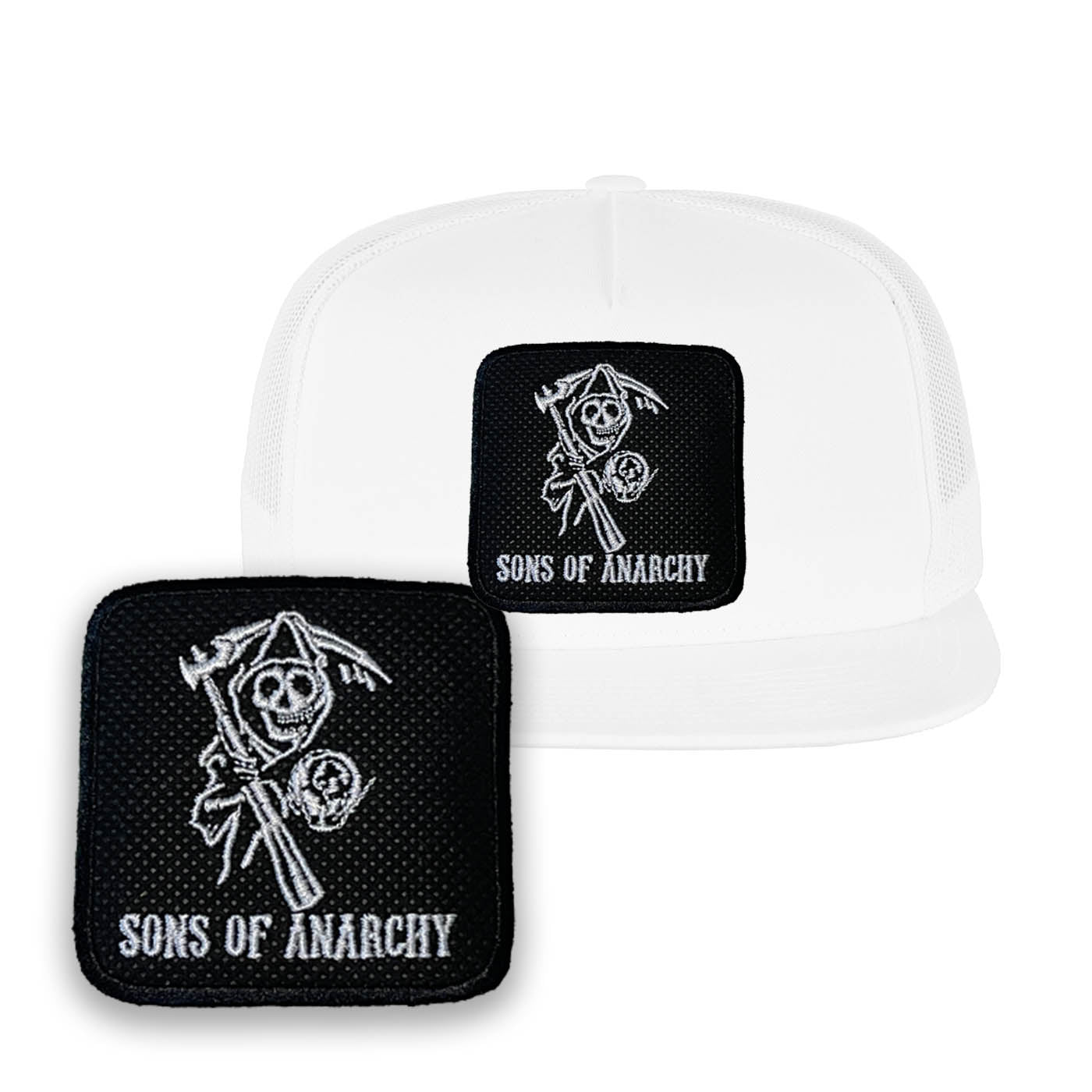 SAMCRO Hat Sons of Anarchy Embroidered Baseball Cap by Forge Bros White