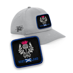 Scotland Thistle Cap - Embroidered Patch Hat, Black/White/Grey by Forge Bros