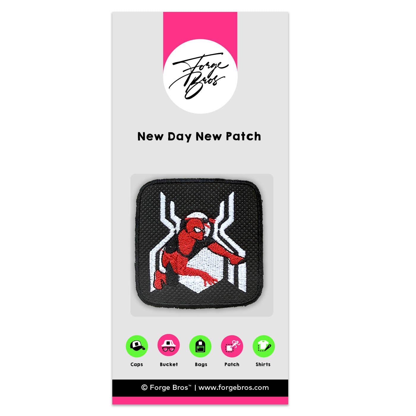 Stan Lee Spider Embroidered Hook & Loop Patch for Forge Bros Caps