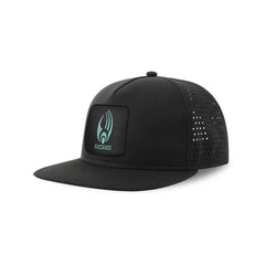 Borg Streetwear Black Hat with Flat Visor Embroidered Patch