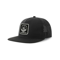Outdoor Streetwear Black Hat with Flat Visor Embroidered Patch