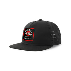 Miyagi Do Streetwear Black Hat with Flat Visor Embroidered Patch