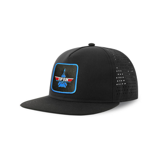 Top Gun Streetwear Black Hat with Flat Visor Embroidered Patch