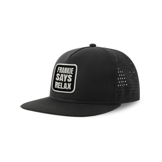 Frankie Says Relax Streetwear Black Hat with Flat Visor