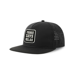 Frankie Says Relax Streetwear Black Hat with Flat Visor