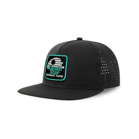Death Star Streetwear Black Hat with Flat Visor Embroidered Patch