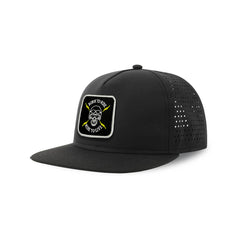 Born to Ride Streetwear Black Hat with Flat Visor Embroidered Patch