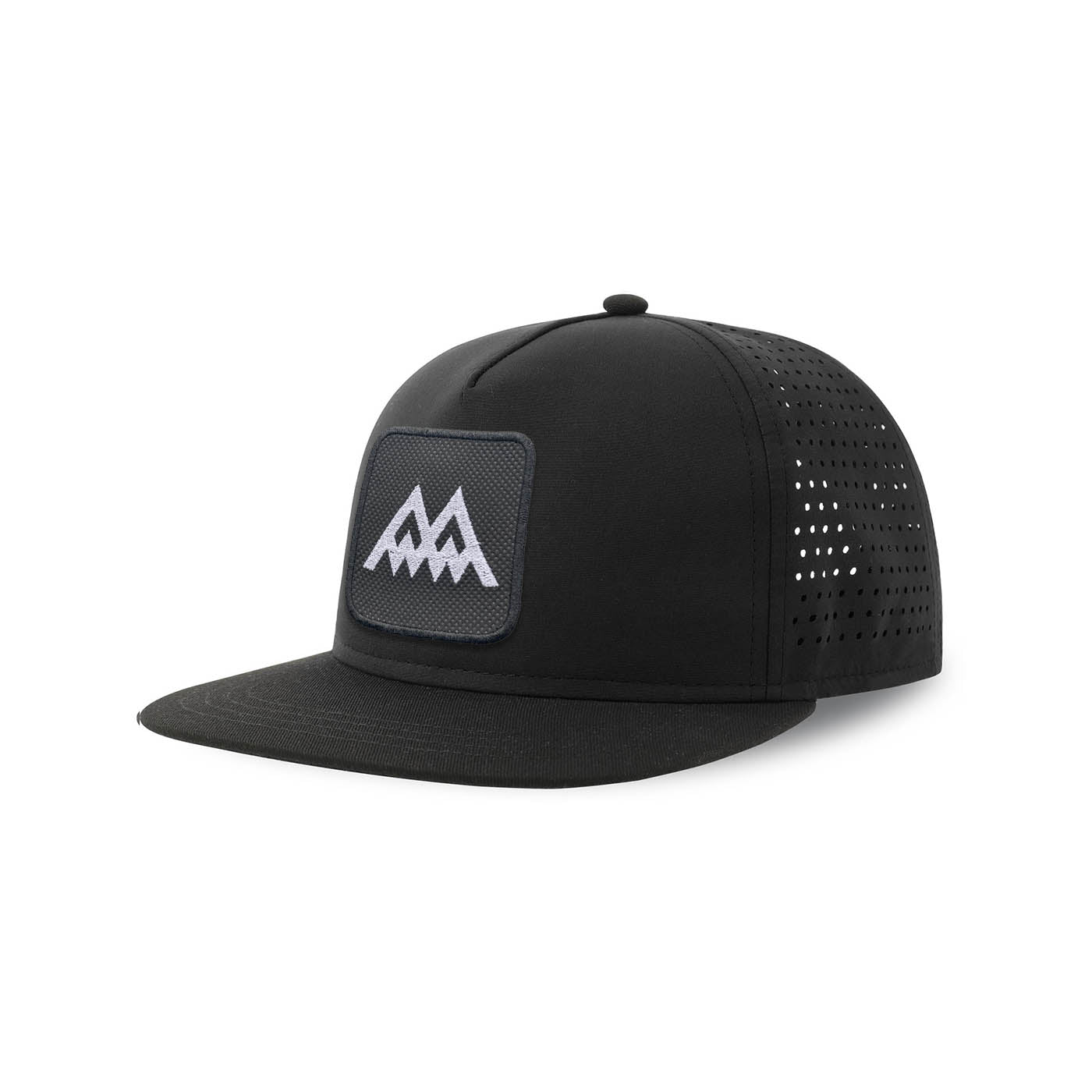 Twin Peaks Streetwear Black Hat with Flat Visor Embroidered Patch