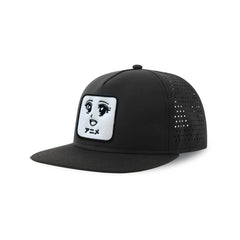 Anime Streetwear Black Hat with Flat Visor Embroidered Patch