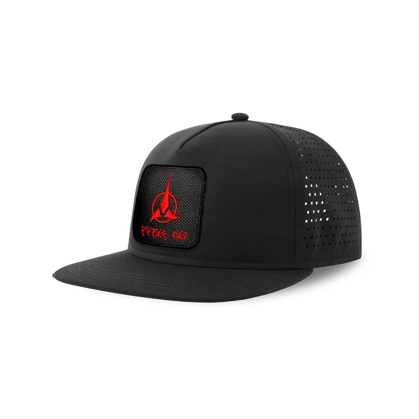 Klingons Streetwear Black Hat with Flat Visor Embroidered Patch
