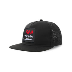 Onimusha Streetwear Black Hat with Flat Visor Embroidered Patch