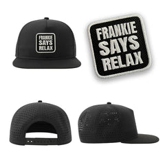 Frankie Says Relax Streetwear Black Hat with Flat Visor