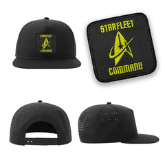 Starfleet Command Streetwear Black Hat with Flat Visor Embroidered Patch