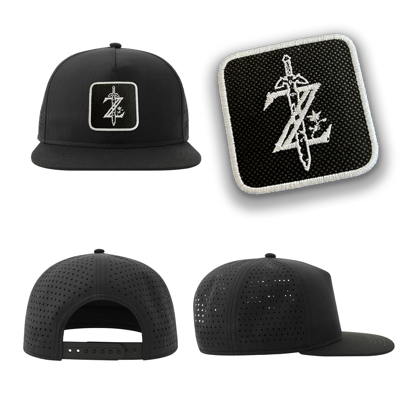 Zelda Streetwear Black Hat with Flat Visor