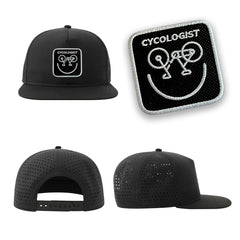 Cycologist Streetwear Black Hat with Flat Visor Embroidered Patch