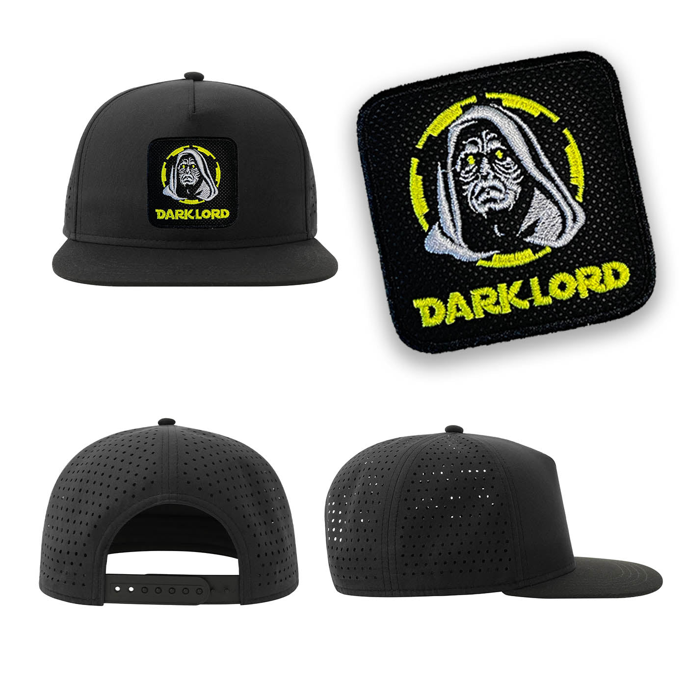 Dark Lord Palpatine Streetwear Black Hat with Flat Visor Embroidered Patch