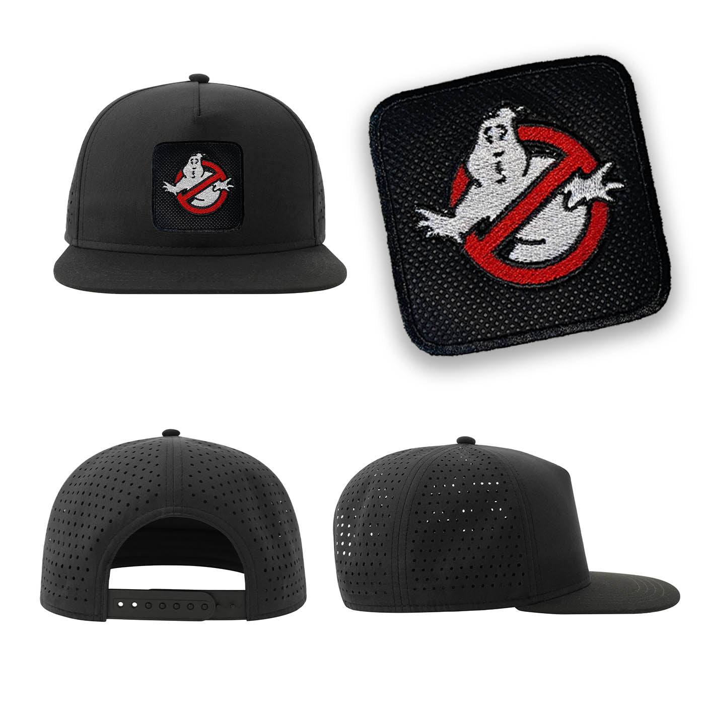 Ghostbusters Streetwear Black Hat with Flat Visor Embroidered Patch