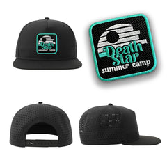 Death Star Streetwear Black Hat with Flat Visor Embroidered Patch