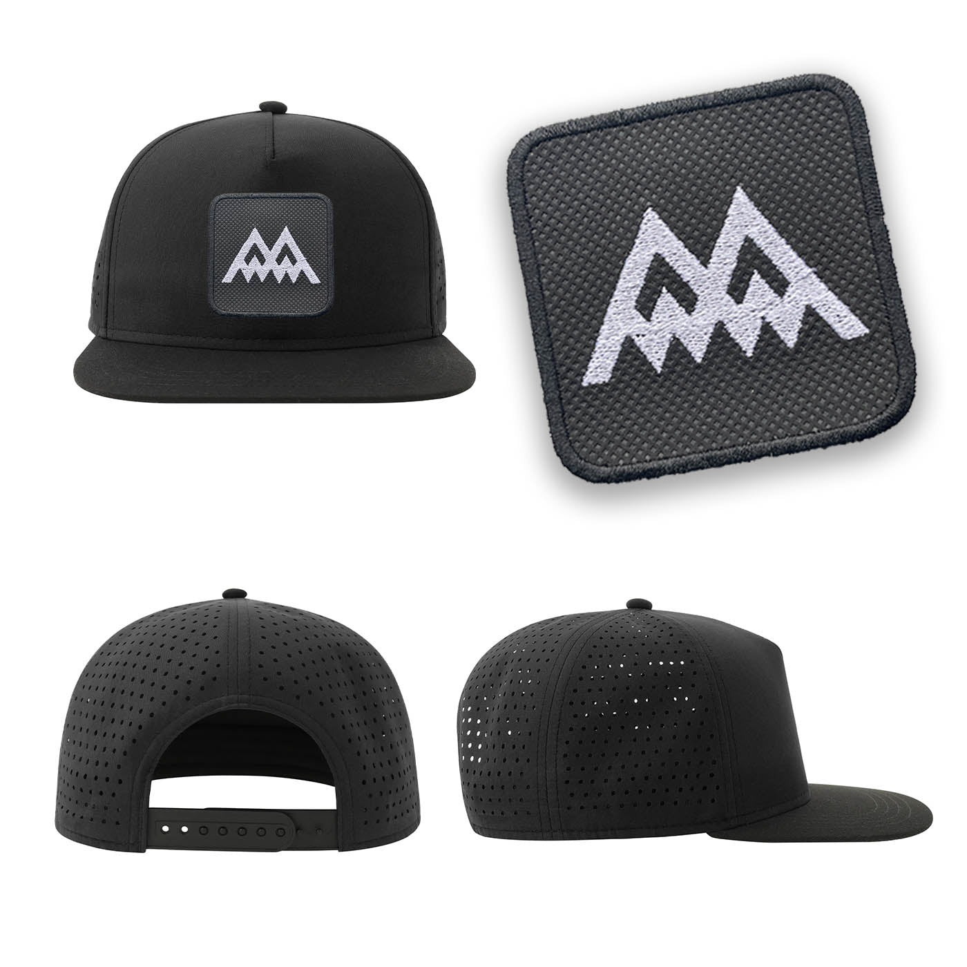 Twin Peaks Streetwear Black Hat with Flat Visor Embroidered Patch