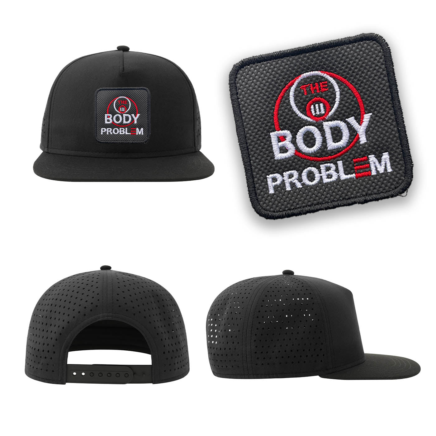3 Body Problem Streetwear Black Hat with Flat Visor Embroidered Patch