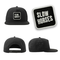 Slow Horses Streetwear Black Hat with Flat Visor Embroidered Patch