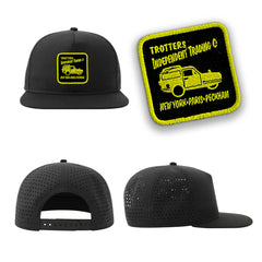 Trotters Streetwear Black Hat with Flat Visor