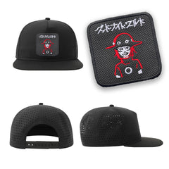 Ichi Taichiro Arima Streetwear Black Hat with Flat Visor Embroidered Patch