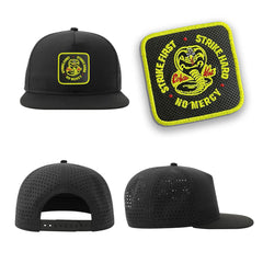 No Mercy Streetwear Black Hat with Flat Visor Embroidered Patch