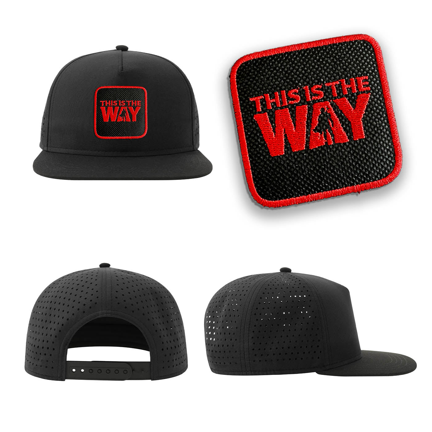 This Is The Way Streetwear Black Hat with Flat Visor Embroidered Patch
