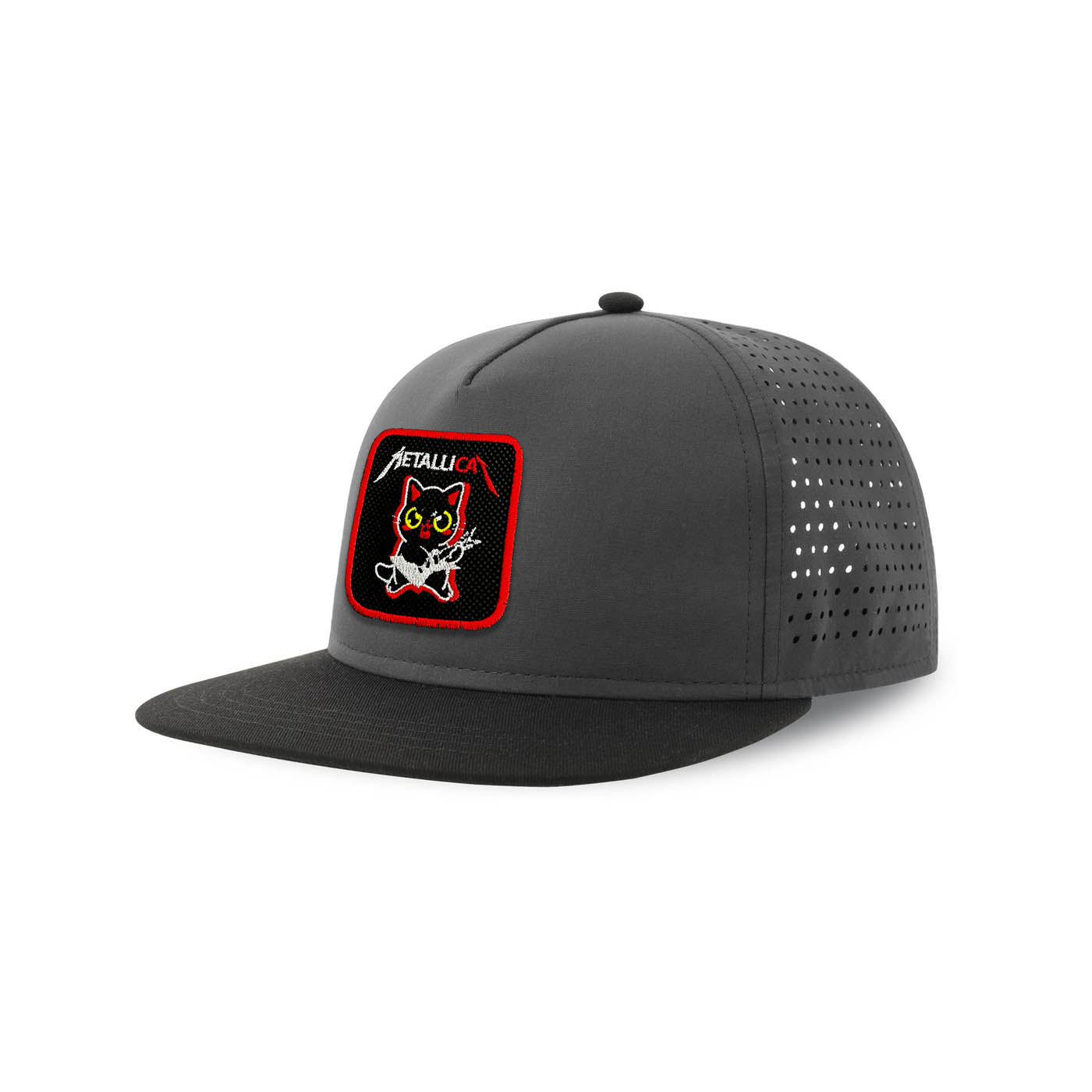 Metalicat Streetwear Grey Hat with Flat Visor Embroidered Patch