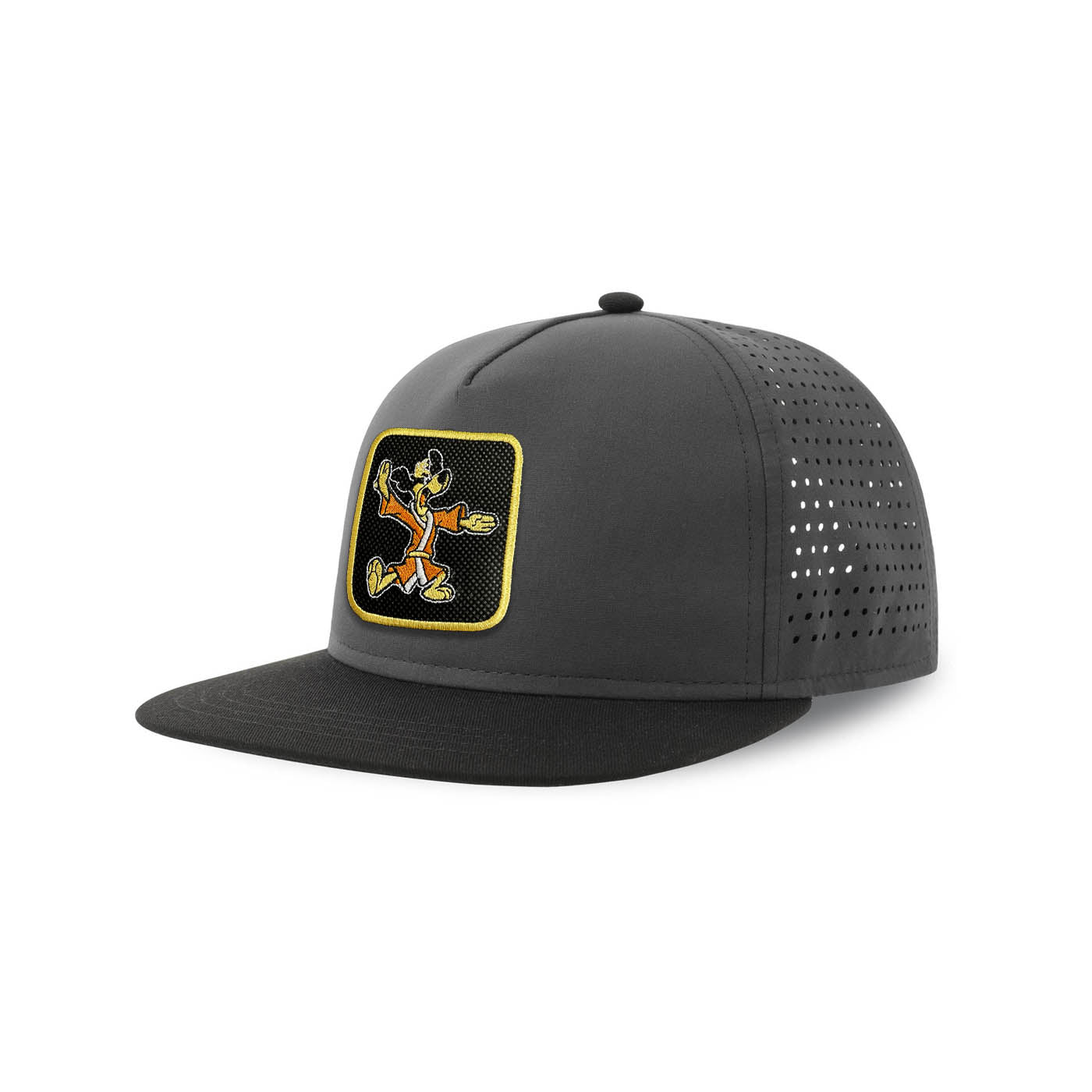 Hong Kong Phoney Streetwear Grey Hat with Flat Visor Embroidered Patch