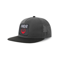 Andor Streetwear Grey Hat with Flat Visor Embroidered Patch