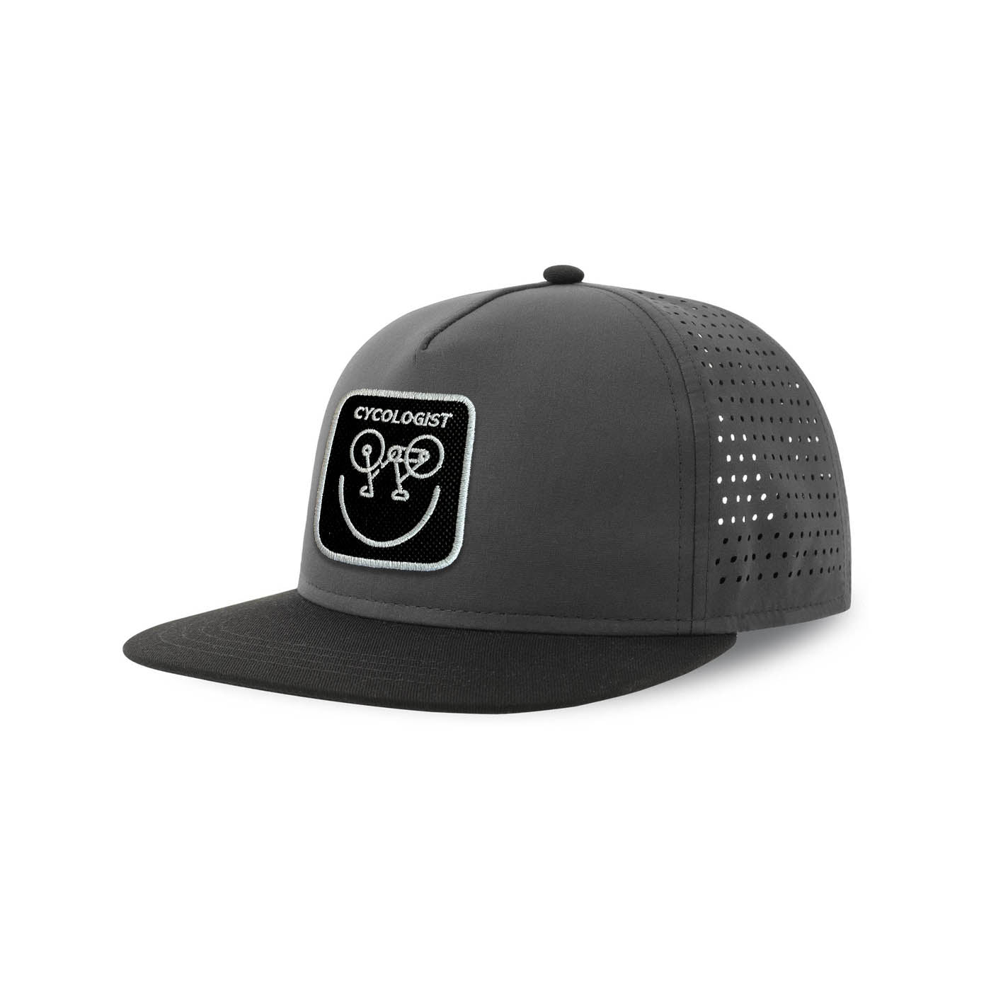 Cycologist Streetwear Grey Hat with Flat Visor Embroidered Patch