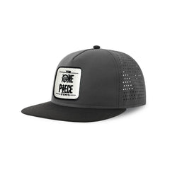 One Piece Streetwear Grey Hat with Flat Visor Embroidered Patch