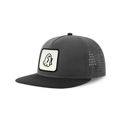 Spooky Ghost Streetwear Grey Hat with Flat Visor Embroidered Patch