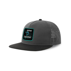 Fishing Streetwear Dark Grey Hat with Flat Visor Embroidered Patch