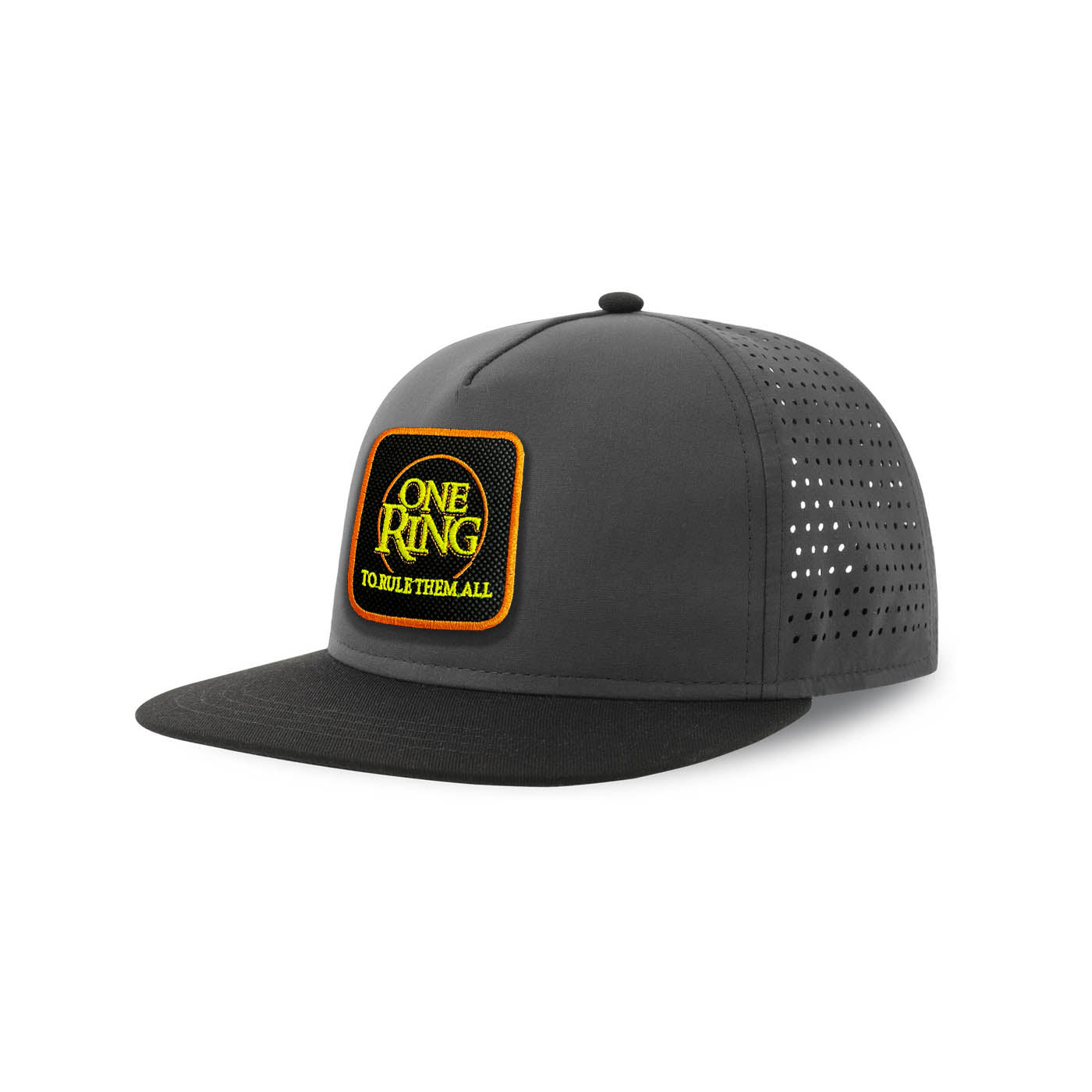 LOTR Streetwear Grey Hat with Flat Visor Embroidered Patch