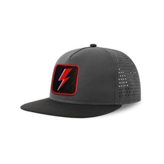 Bowie Flash Streetwear Grey Hat with Flat Visor Embroidered Patch