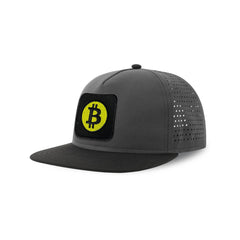 Bitcoin Emoji Streetwear Grey Hat with Flat Visor Embroidered Patch