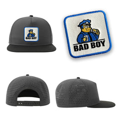 Bad Boy Streetwear Grey Hat with Flat Visor Embroidered Patch