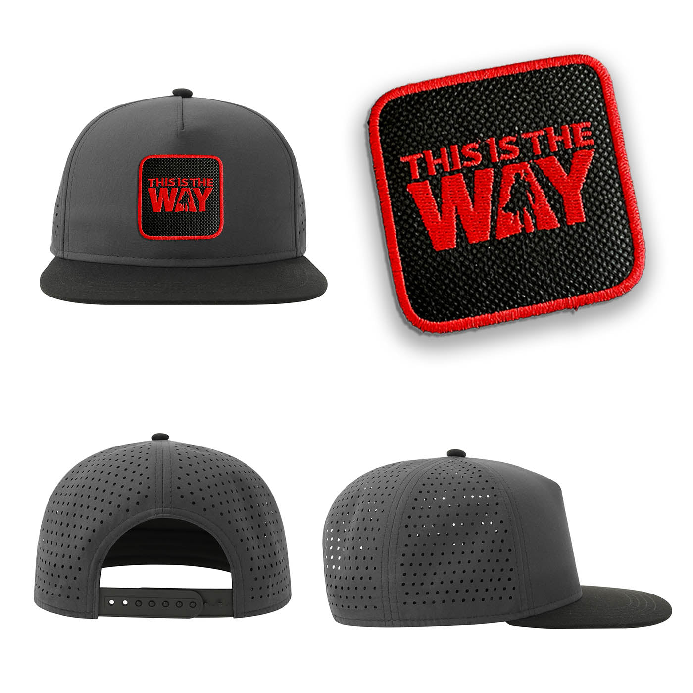 This Is The Way Streetwear Grey Hat with Flat Visor Embroidered Patch
